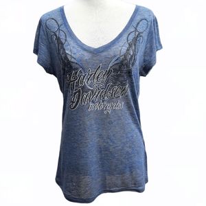 Harley Davidson Shirt Medium Blue Shirt